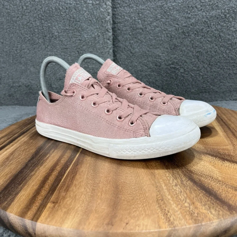 Converse Chuck Taylor All Star Junior Low‎ Top Sneakers Pink Glitter Size 5